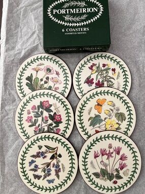 Portmeirion VTG Botanic Garden 6 Coaster Set Made in New Zealand